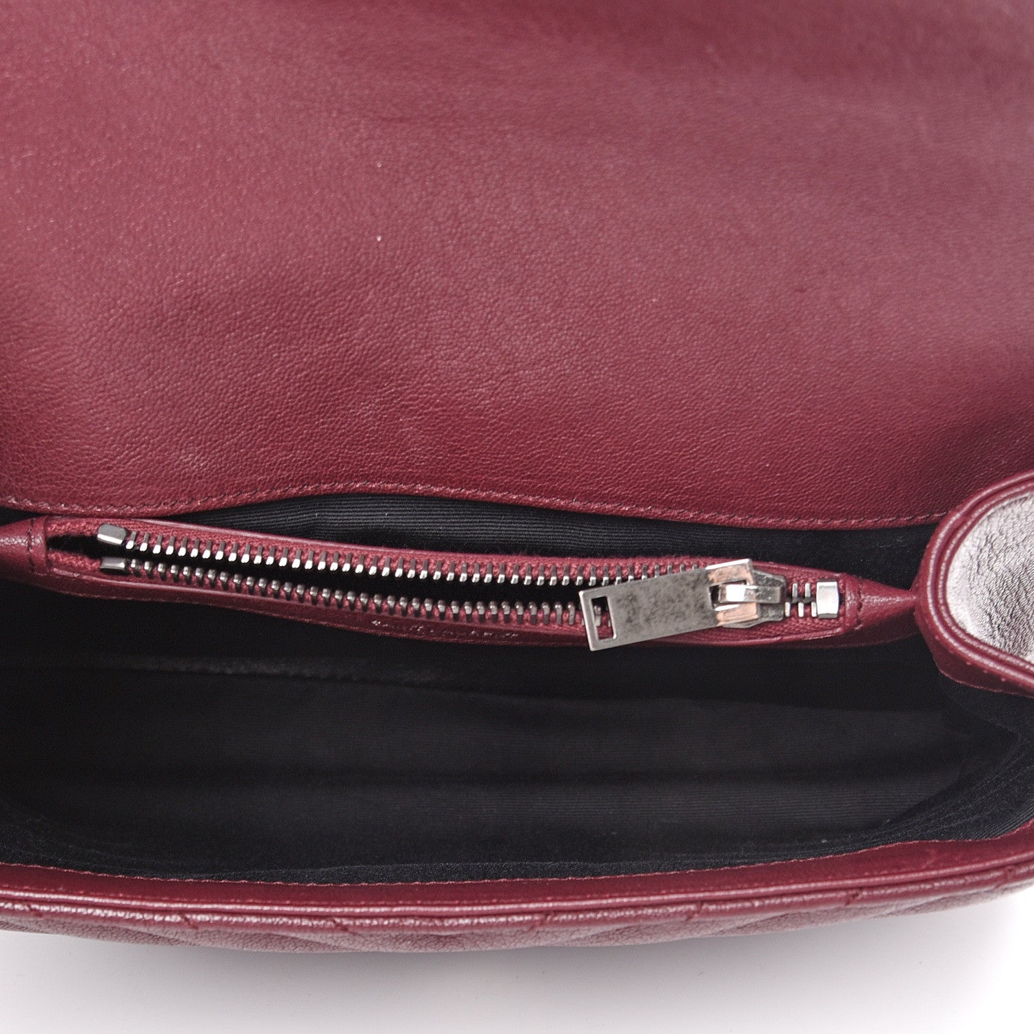 Saint Laurent Sheepskin Matelasse Chevron Monogram Medium College Bag Rouge Legion 4 of 9