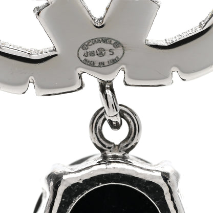 Chanel Ruthenium Crystal CC Drop Earrings Black 4 of 4