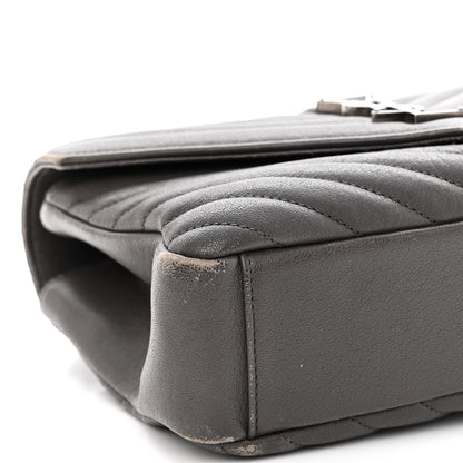 Saint Laurent Sheepskin Matelasse Chevron Monogram Medium College Bag Asphalt 9 of 16