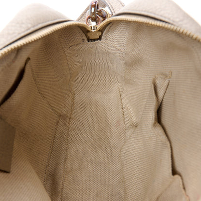 Gucci Metallic Pebbled Calfskin Small Soho Disco Bag Golden Beige 13 of 18
