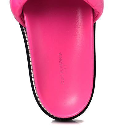 Louis Vuitton Calfskin Embossed Monogram Sunset Flat Comfort Mule 36.5 Rose Pop 7 of 10