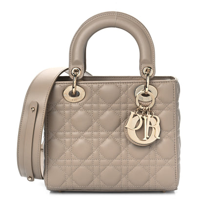 Christian Dior Lambskin Cannage Small My ABCDior Lady Dior Taupe 1 of 8
