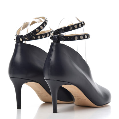 Jimmy Choo Calfskin Lark 65 Ankle Strap Pumps 37.5 Navy Blue 4 of 16