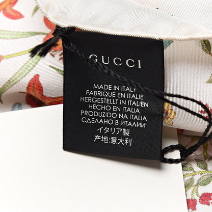 Gucci Silk Twill Nuovoflora Square Handkerchief Ivory Blue 3 of 4