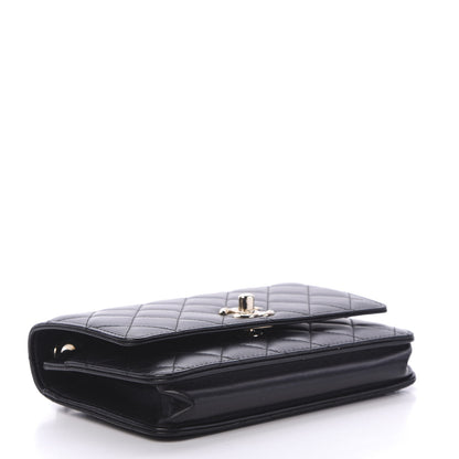 Chanel Lambskin Quilted Trendy CC Wallet On Chain WOC Black 3 of 13