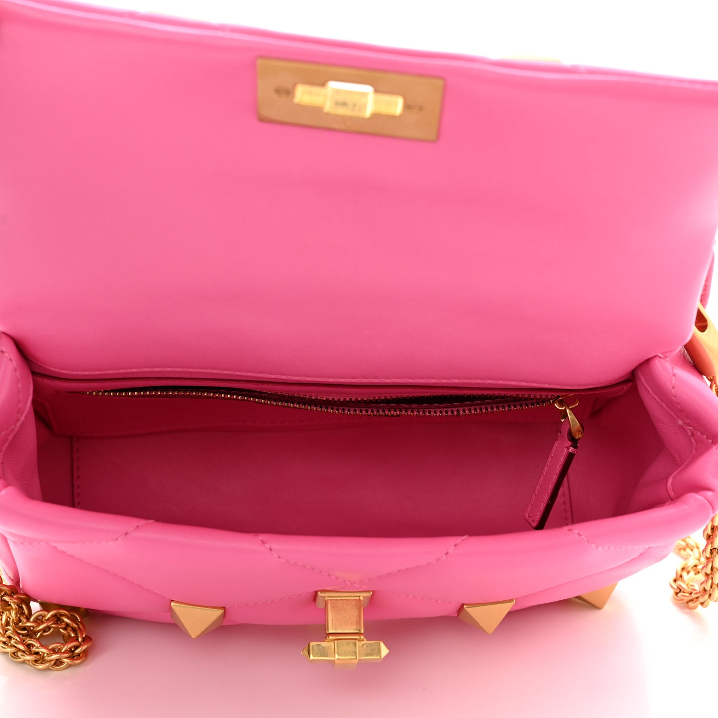 Nappa Medium Roman Stud Shoulder Bag Feminine Pink