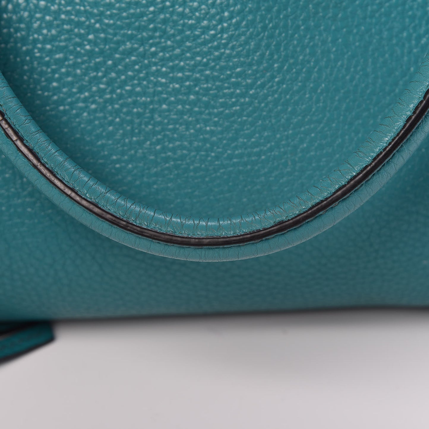 Vitello Daino Shopping Satchel Voyage Turchese