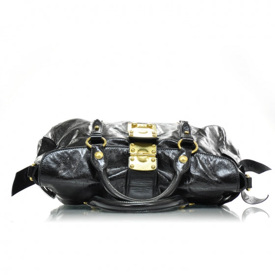 Leather Vitello Lux Bow Bag Black