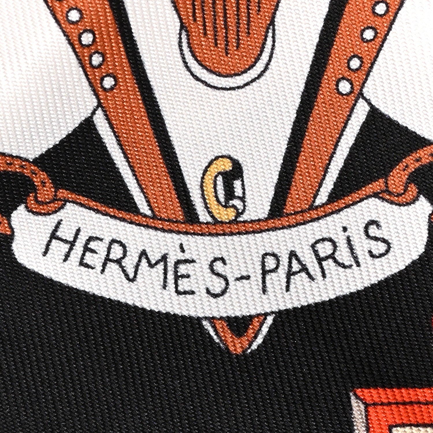 Hermes Silk Bouquets Selliers Twilly White Black Caramel 3 of 5