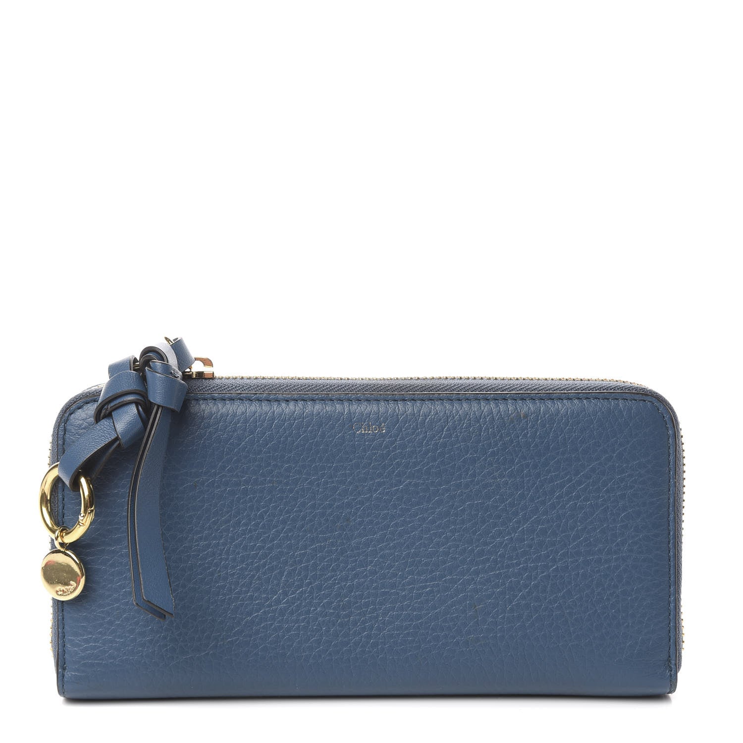 Chloe Grained Calfskin Alphabet Long Zip Around Wallet Vinyl Blue 1 of 8