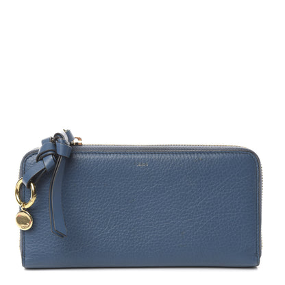Chloe Grained Calfskin Alphabet Long Zip Around Wallet Vinyl Blue 1 of 8