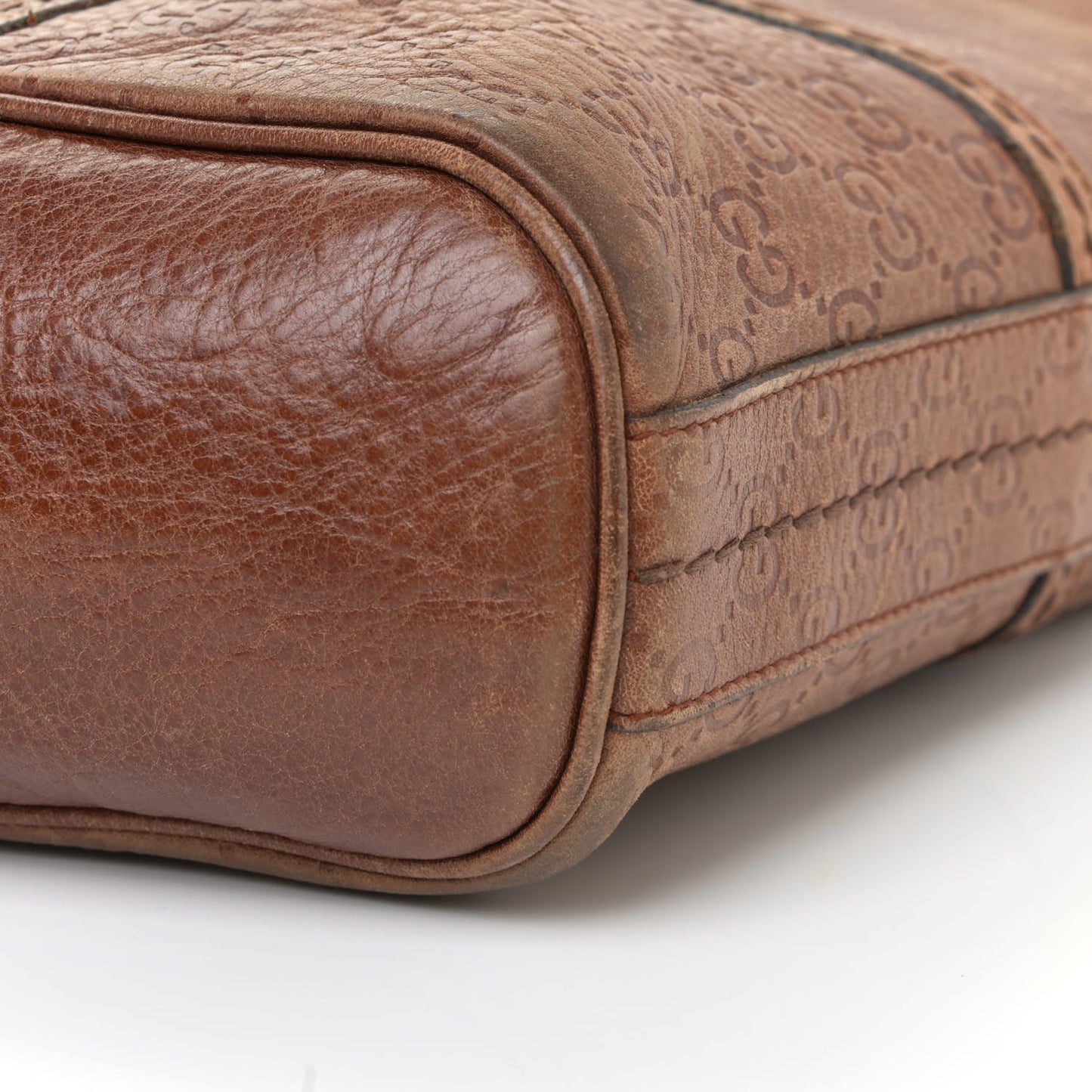 Calfskin Guccissima Trim Large Signoria Hobo Brown