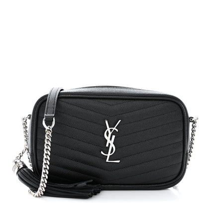 Saint Laurent Grain De Poudre Matelasse Monogram Mini Lou Camera Bag Black 1 of 11