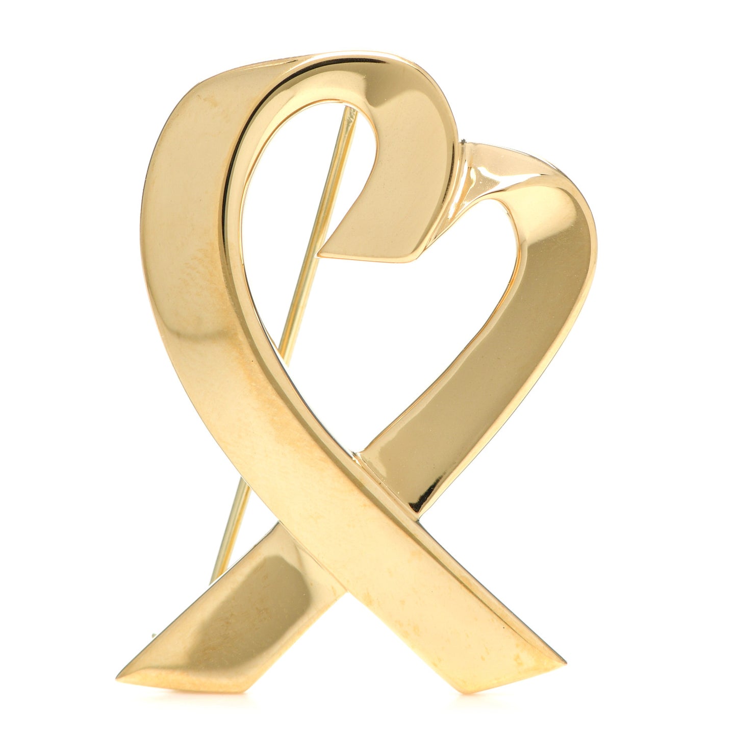 18K Yellow Gold Paloma Picasso Loving Heart Pin Brooch