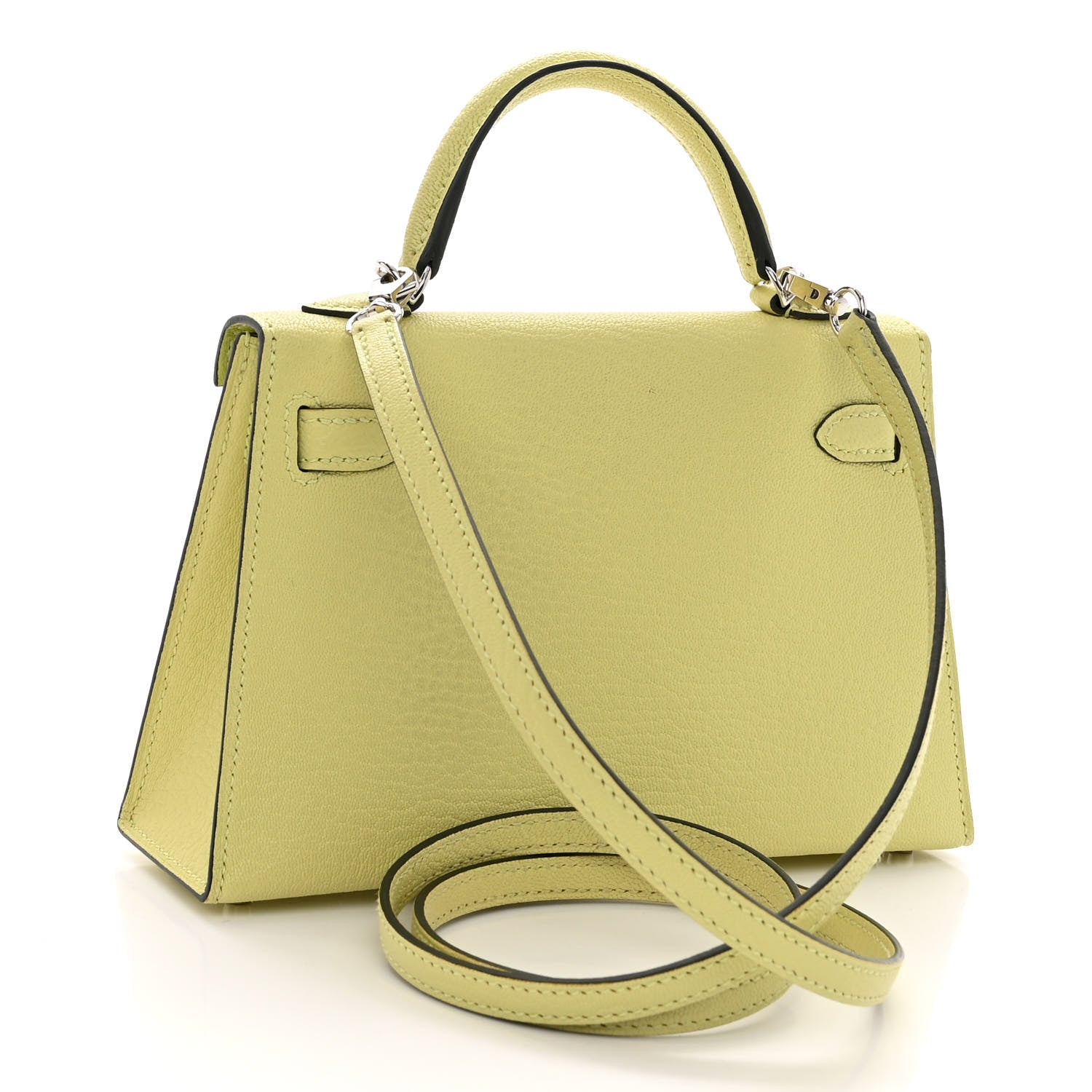 Hermes Chevre Mysore Mini Kelly Sellier 20 Jaune Bourgeon 3 of 17