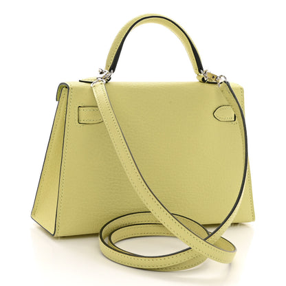 Hermes Chevre Mysore Mini Kelly Sellier 20 Jaune Bourgeon 3 of 17