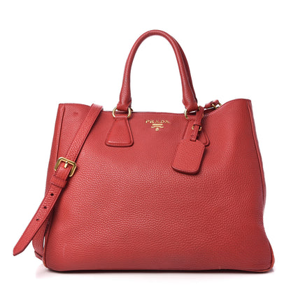 Prada Vitello Daino Tote Rosso 1 of 9