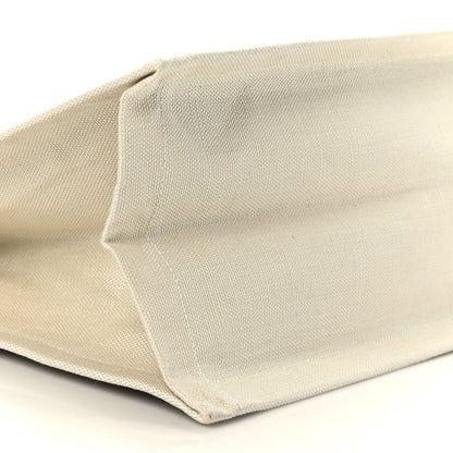 Saint Laurent Linen Calfskin Small Rive Gauche Tote Military Green Blanc Vintage 8 of 9