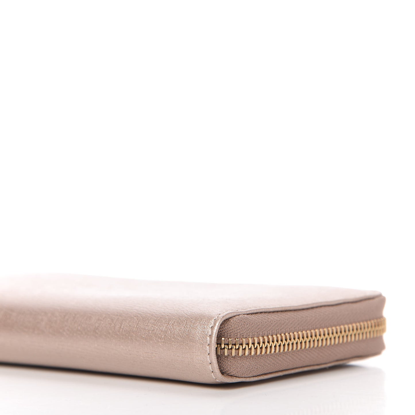 Metallic Shangai Calfskin Lovely Zip Around Wallet Dark Shell