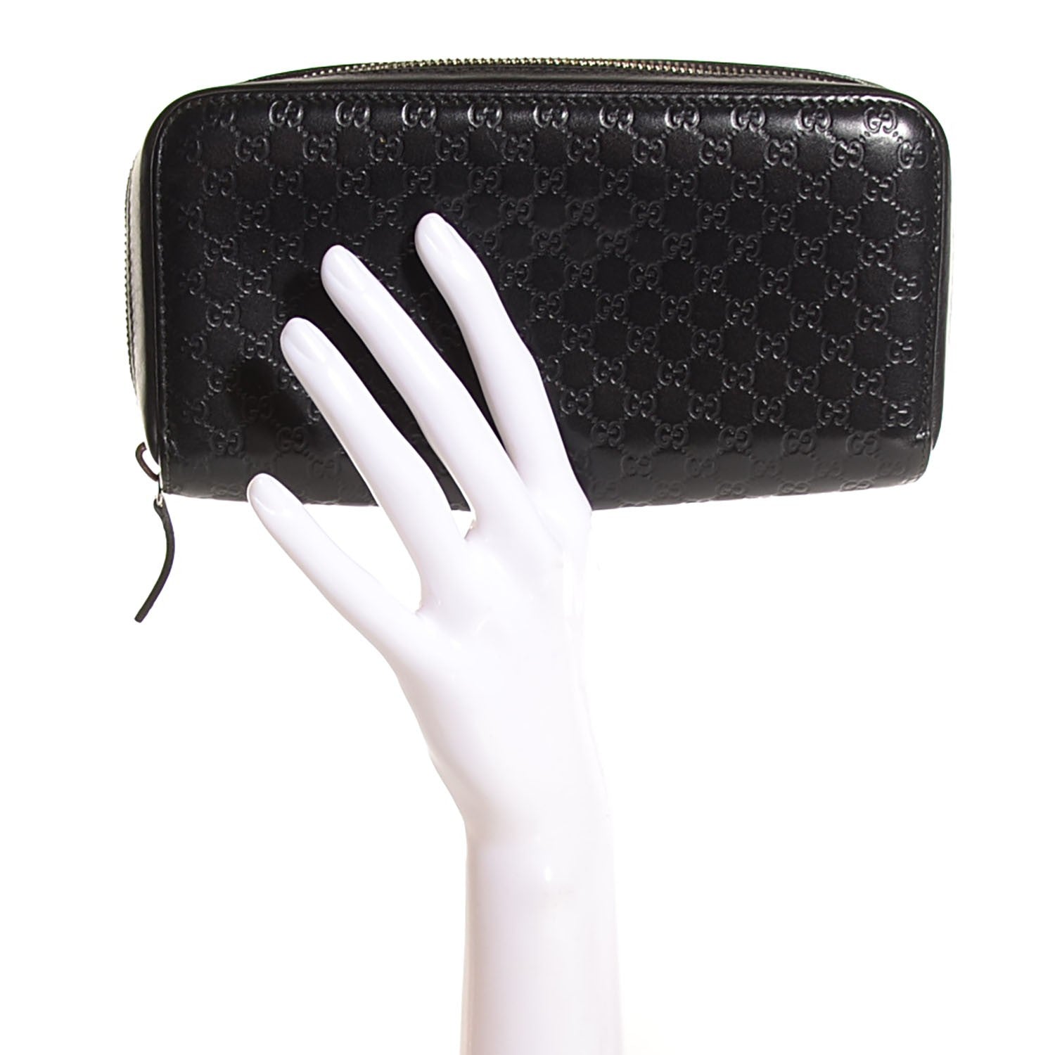 Gucci Microguccissima Large Zip Around Wallet Black 2 of 8