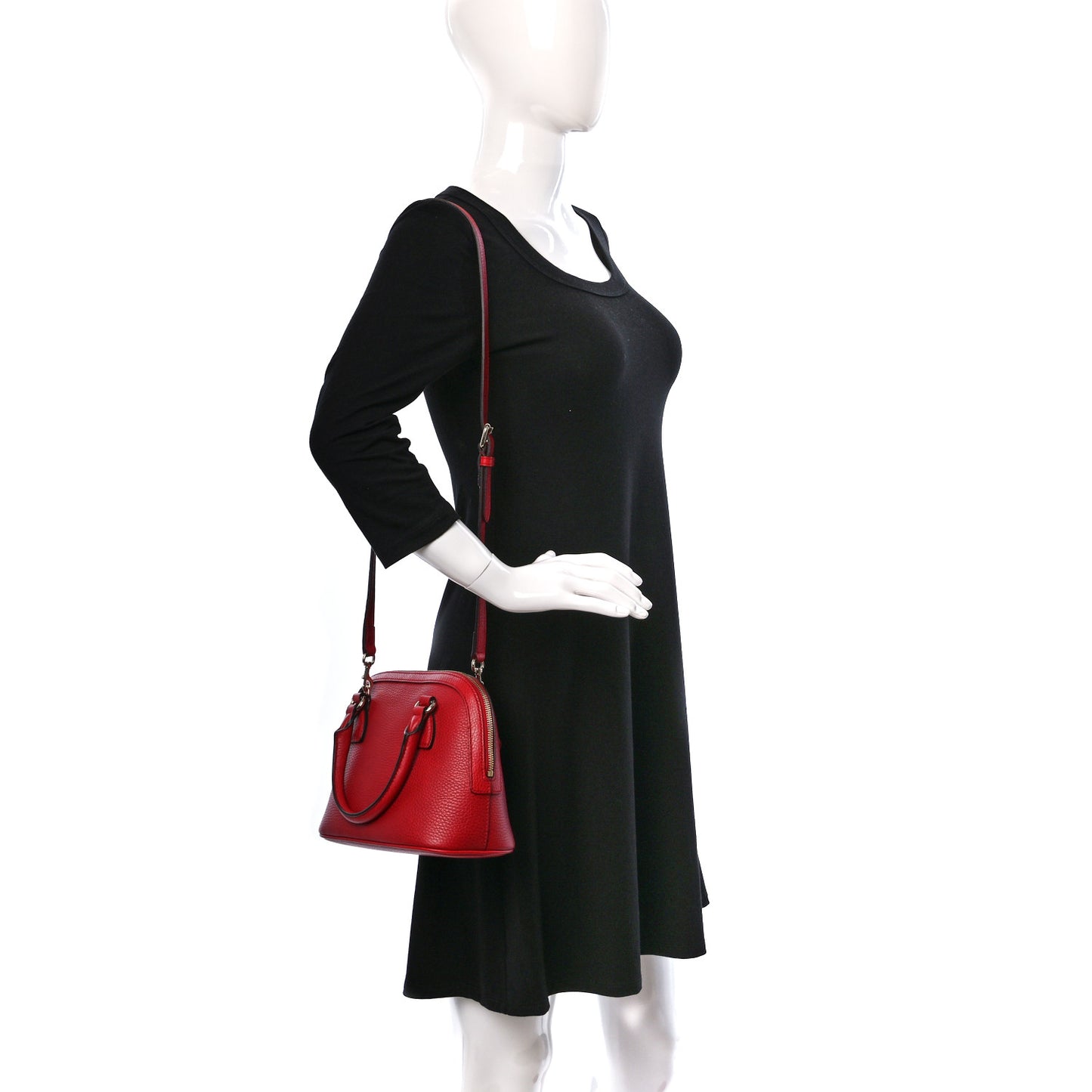 Dollar Calfskin Small GG Charm Dome Bag Red