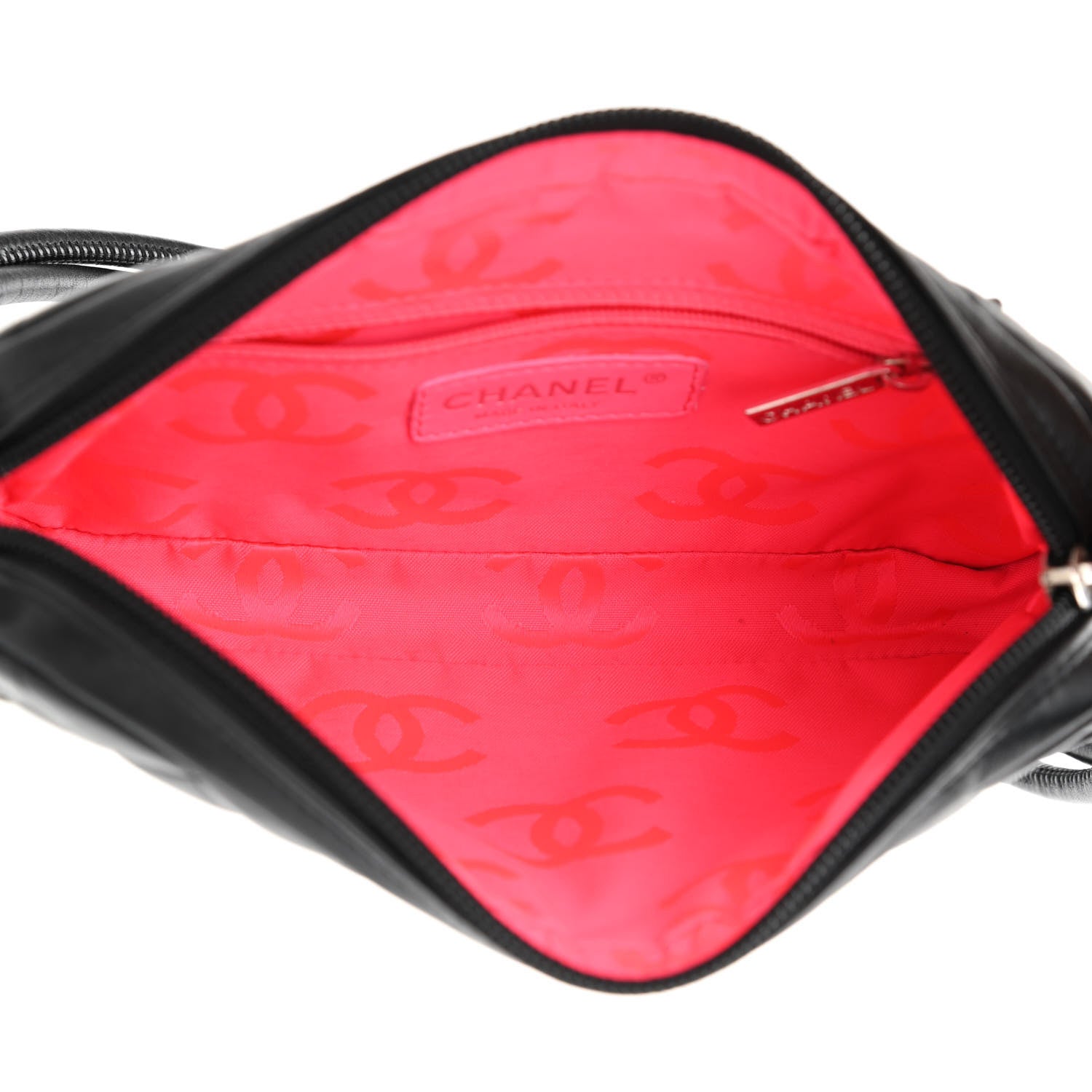 Chanel Calfskin Quilted Cambon Pochette Black White 5 of 11