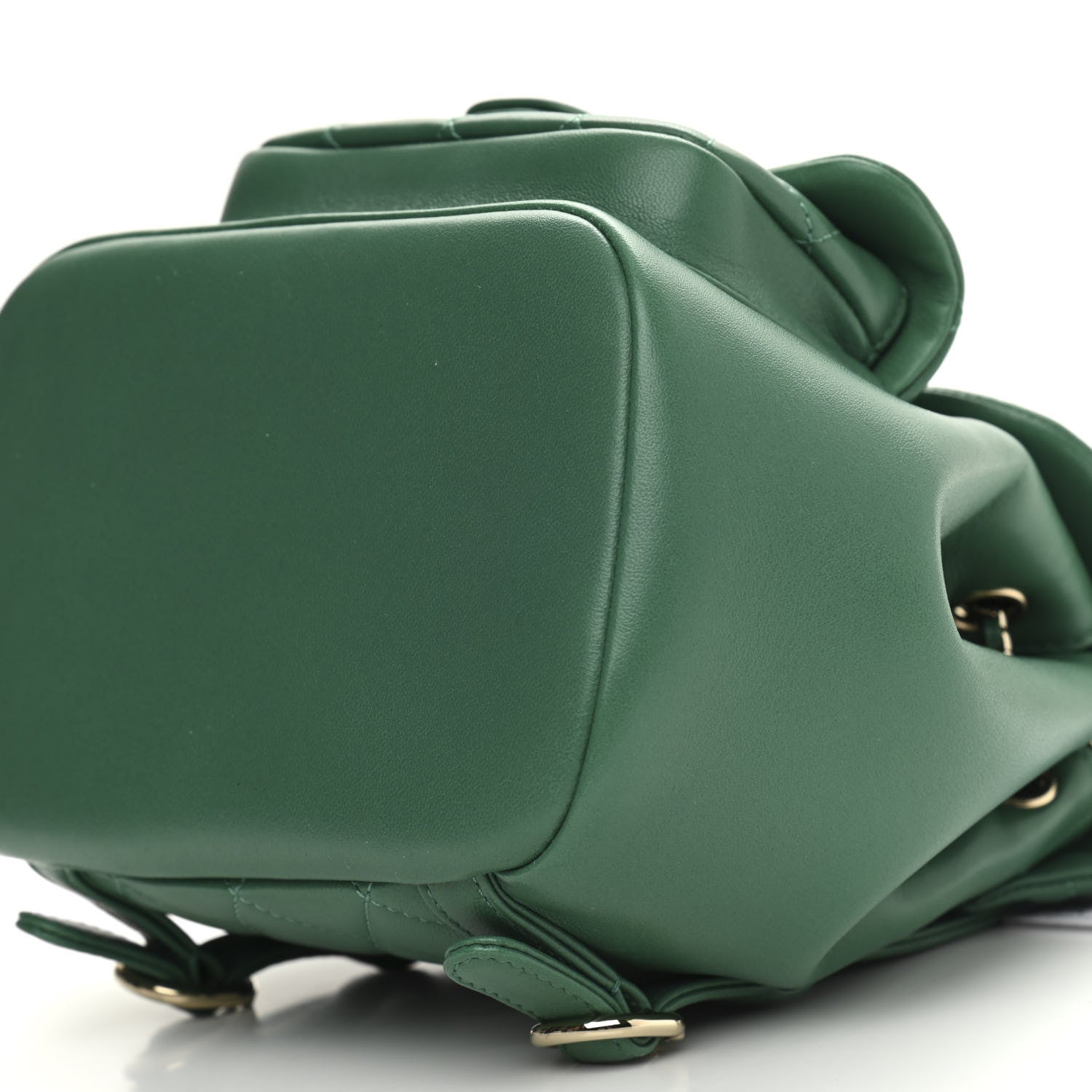 Chanel Lambskin Quilted Small Duma Drawstring Backpack Green 10 of 10