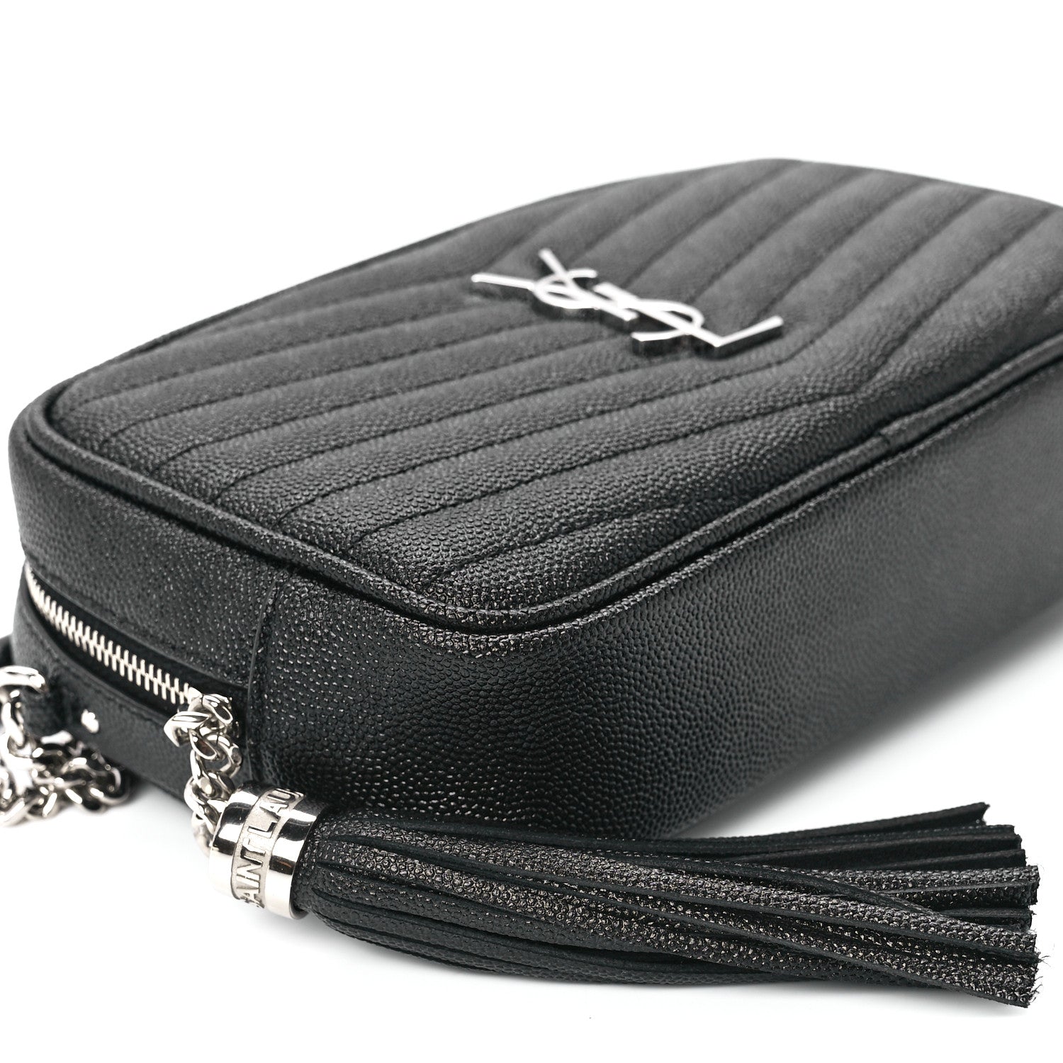 Saint Laurent Grain De Poudre Matelasse Monogram Mini Lou Camera Bag Black 10 of 12