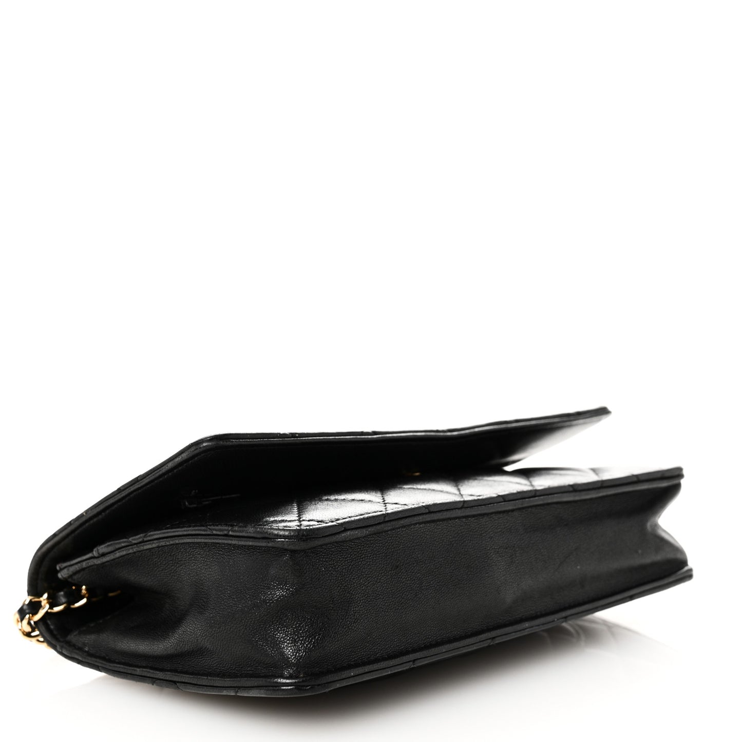Lambskin Quilted Wallet On Chain WOC Black