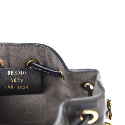 Fendi Vitello Liberty F is Fendi Bi-Color FF 1974 Embossed Mini Mon Tresor Bucket Bag Maya Black 14 of 15
