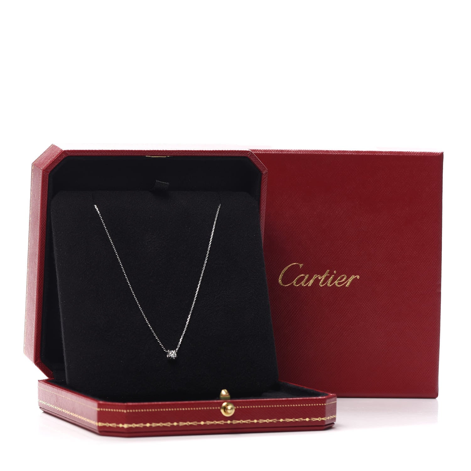 Cartier 18K White Gold Diamond .24ct C De Cartier Pendant Necklace 7 of 7