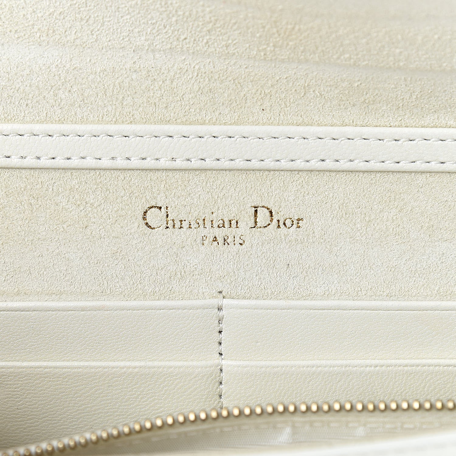 Christian Dior Calfskin Studded Diorama Wallet on Chain Pouch Off White 6 of 18