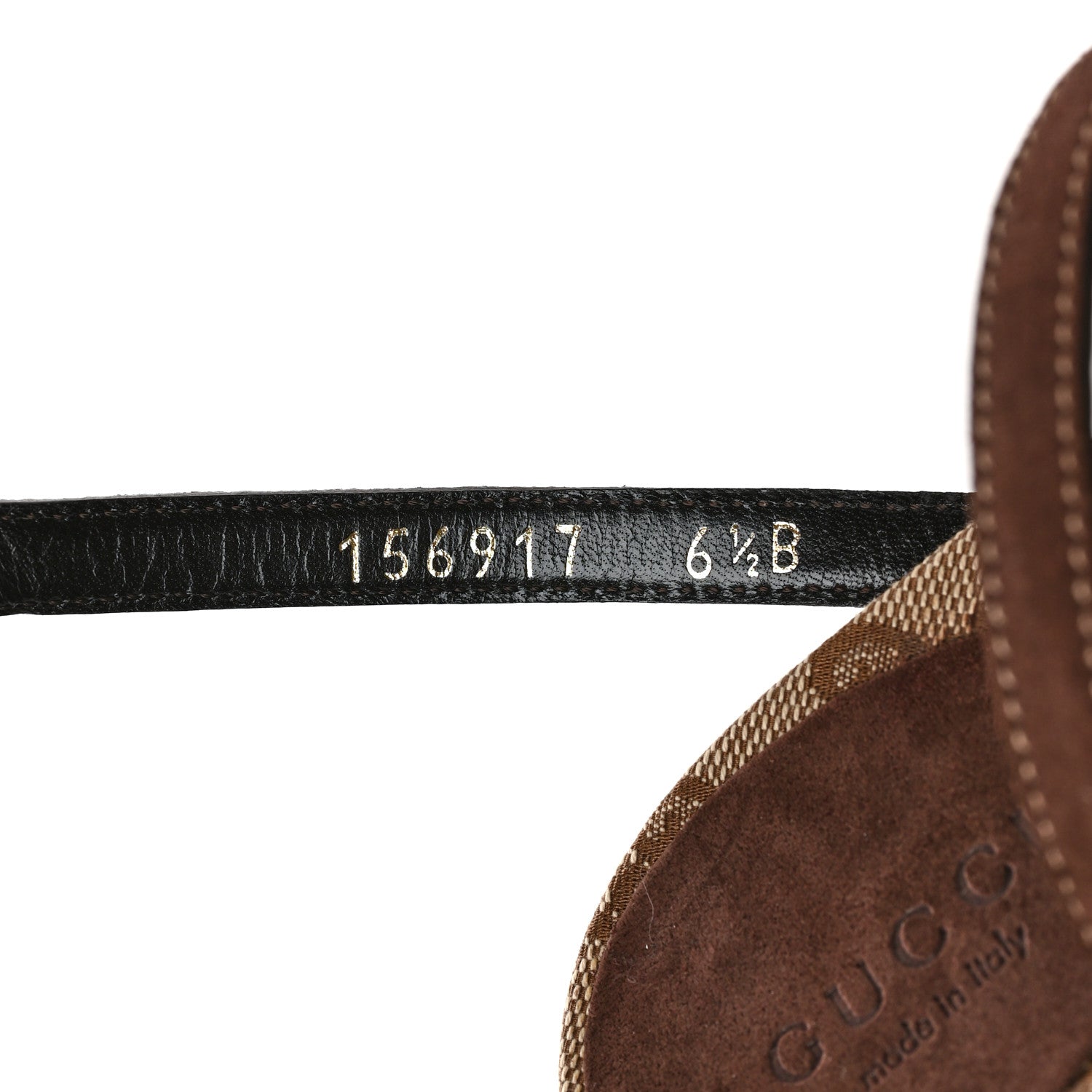 Gucci Suede GG Monogram Braided Sandals Heels 6.5 Brown 8 of 9