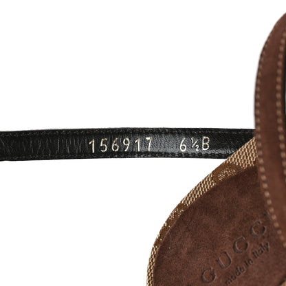 Gucci Suede GG Monogram Braided Sandals Heels 6.5 Brown 8 of 9