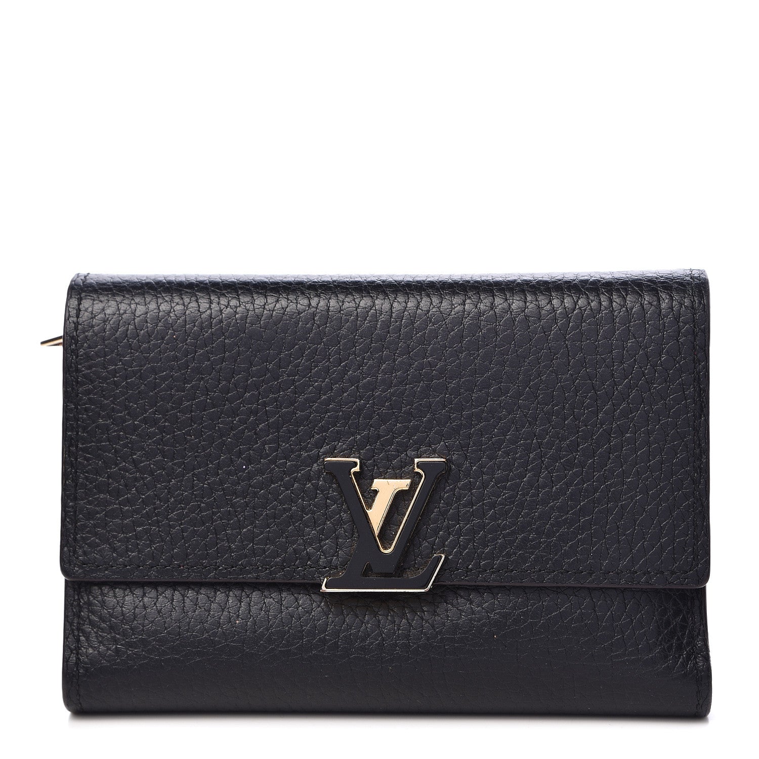 Louis Vuitton Taurillon Capucines Compact Wallet Black 1 of 8