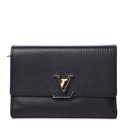 Louis Vuitton Taurillon Capucines Compact Wallet Black 1 of 8