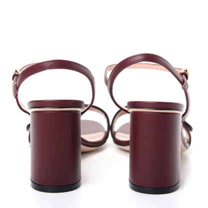 Gucci Lifford Calfskin GG Marmont Ankle Wrap 75mm Sandals 38 Vintage Bordeaux 7 of 10
