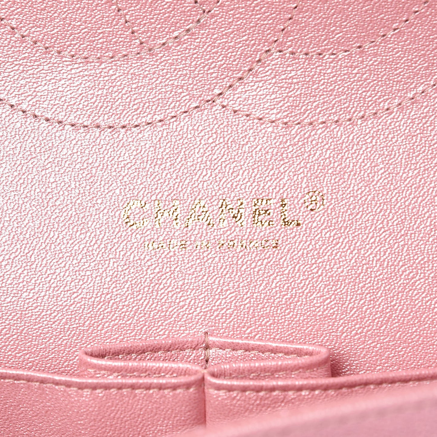 Iridescent Caviar Quilted Jumbo Double Flap Rose Pink