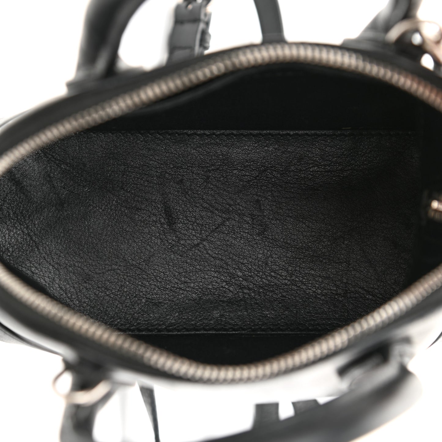 Calfskin Gothic Logo XXS Ville Top Handle Bag Black White