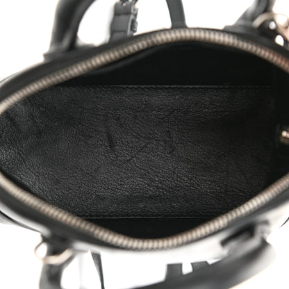 Balenciaga Calfskin Gothic Logo XXS Ville Top Handle Bag Black White 5 of 11
