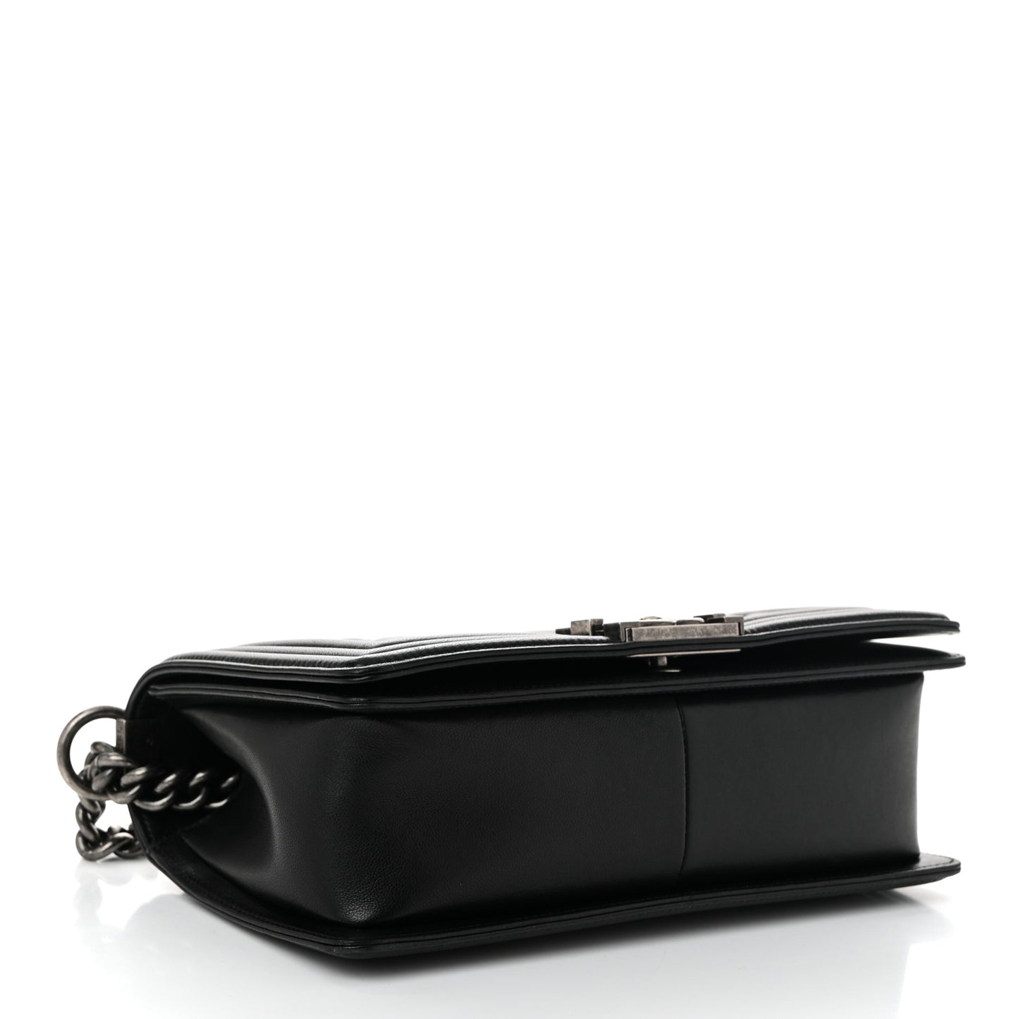 Lambskin Quilted Medium Boy Flap Black