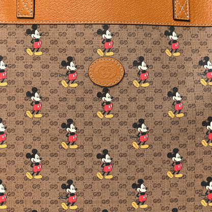 Gucci X DISNEY Mini Vintage GG Supreme Monogram Mickey Mouse Large Shopping Tote Beige Vintage Sun Oil 9 of 14