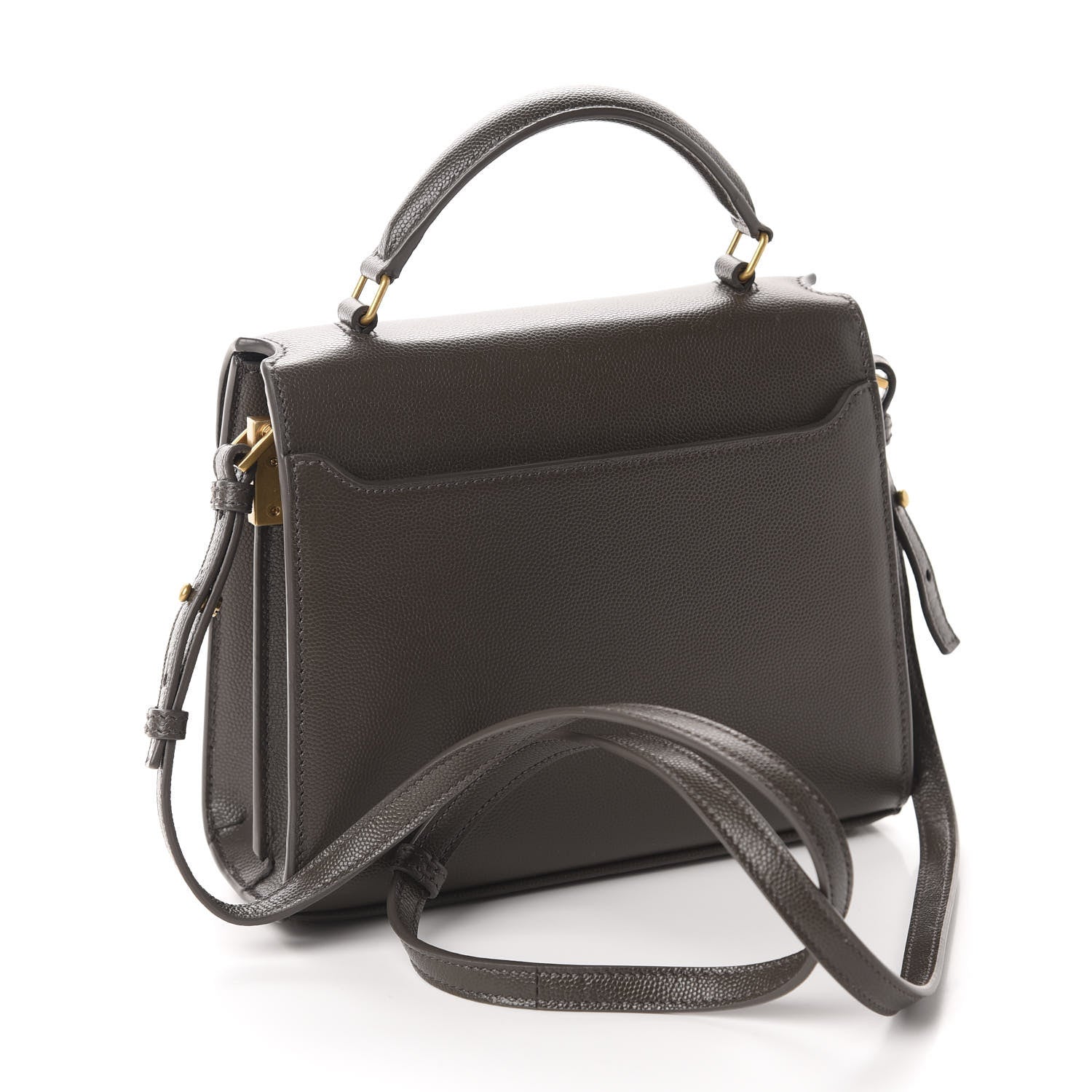 Saint Laurent Grain de Poudre Mini Classic Monogram Cassandra Top Handle Pebble 3 of 10