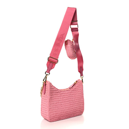 Prada Yarn Raffia Effect Crochet Re-Edition 2005 Shoulder Bag Petalo 3 of 10
