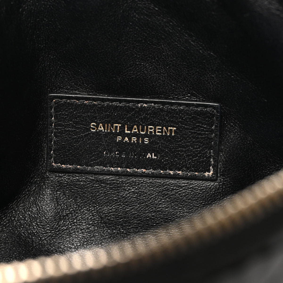 Lambskin Quilted Gaby Zipped Pouch Black