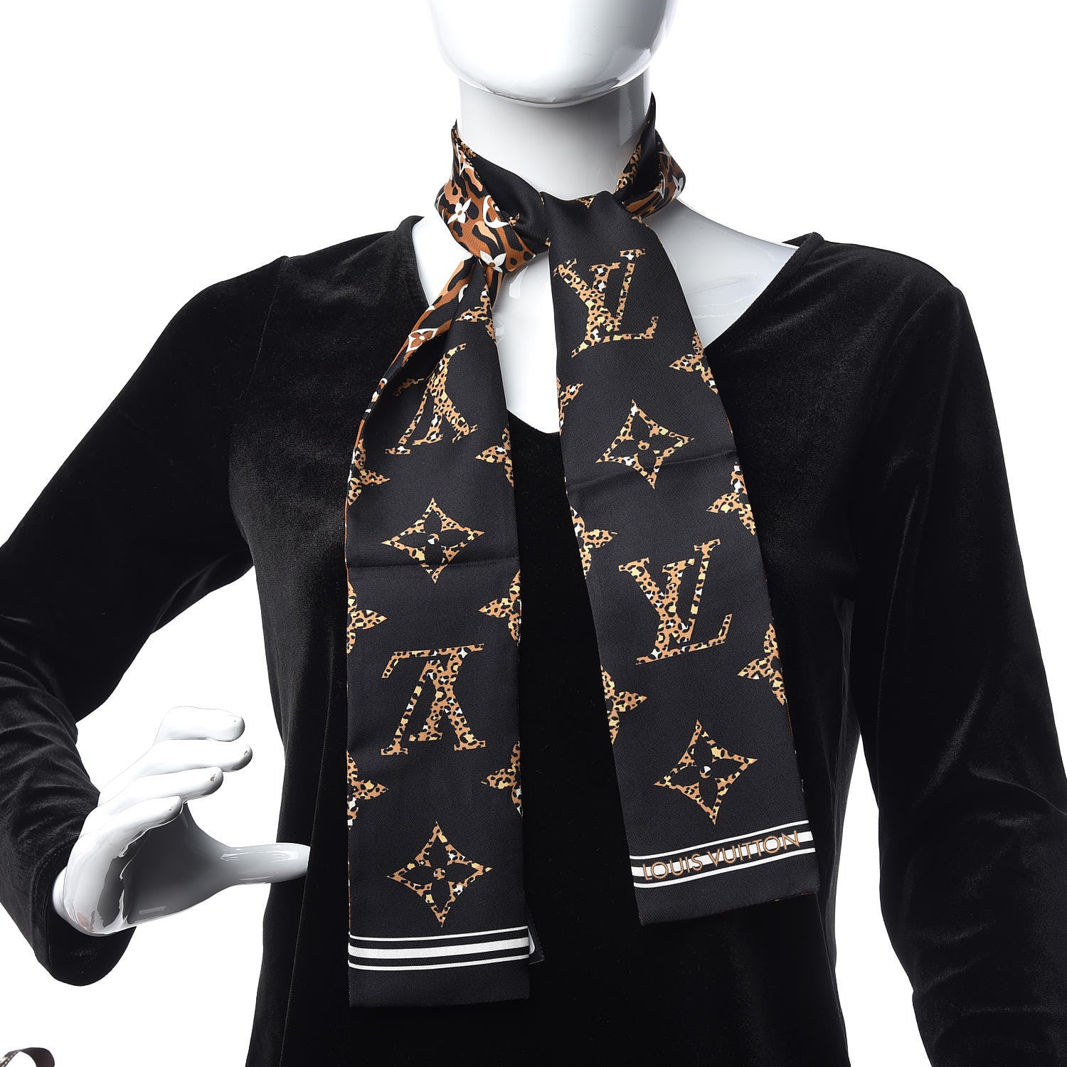 Louis Vuitton Silk Monogram Giant Jungle Bandeau Black 2 of 5
