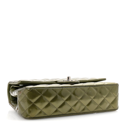 Chanel Striated Patent Quilted Medium Double Flap Green 4 of 10