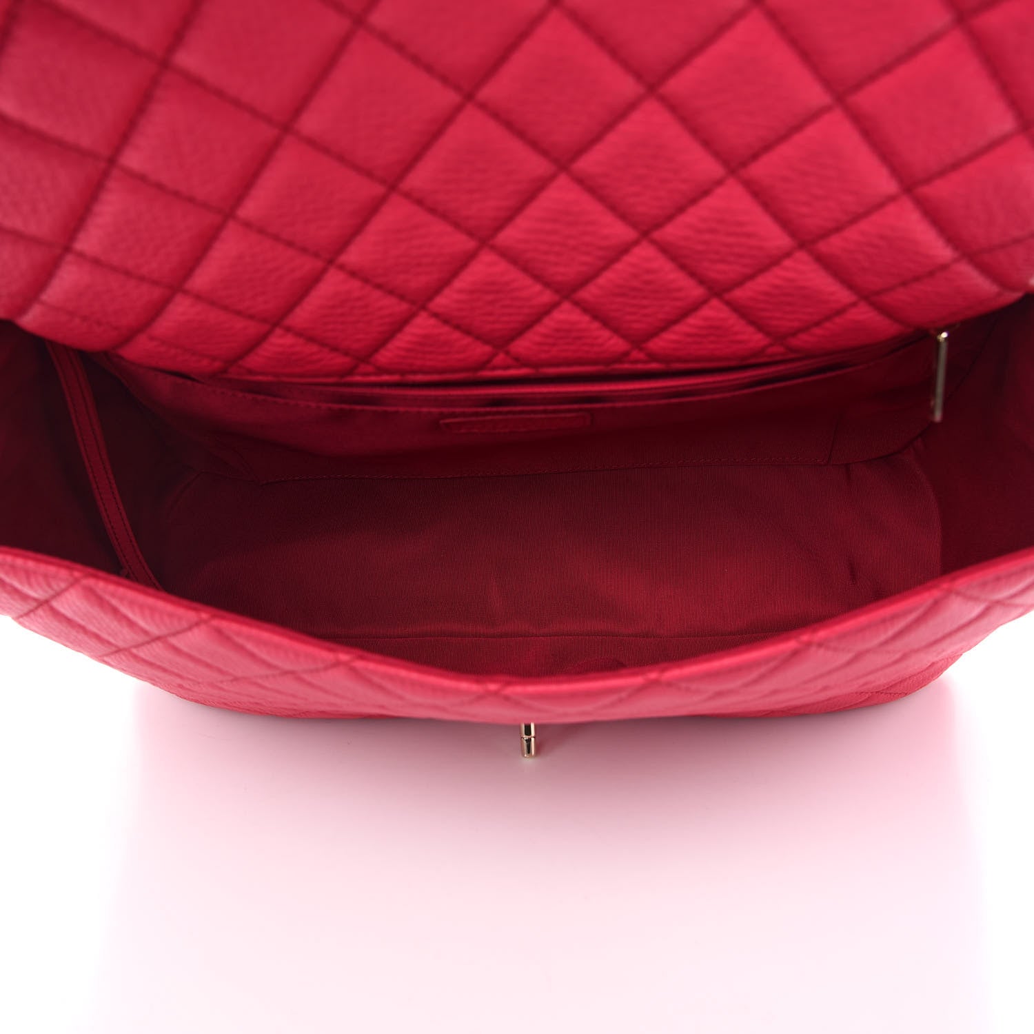 Chanel Calfskin Quilted Small XXL Travel Flap Bag Dark Pink 5 of 9