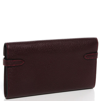 Hermes Chèvre Mysore Kelly Longue Wallet Prune 3 of 15