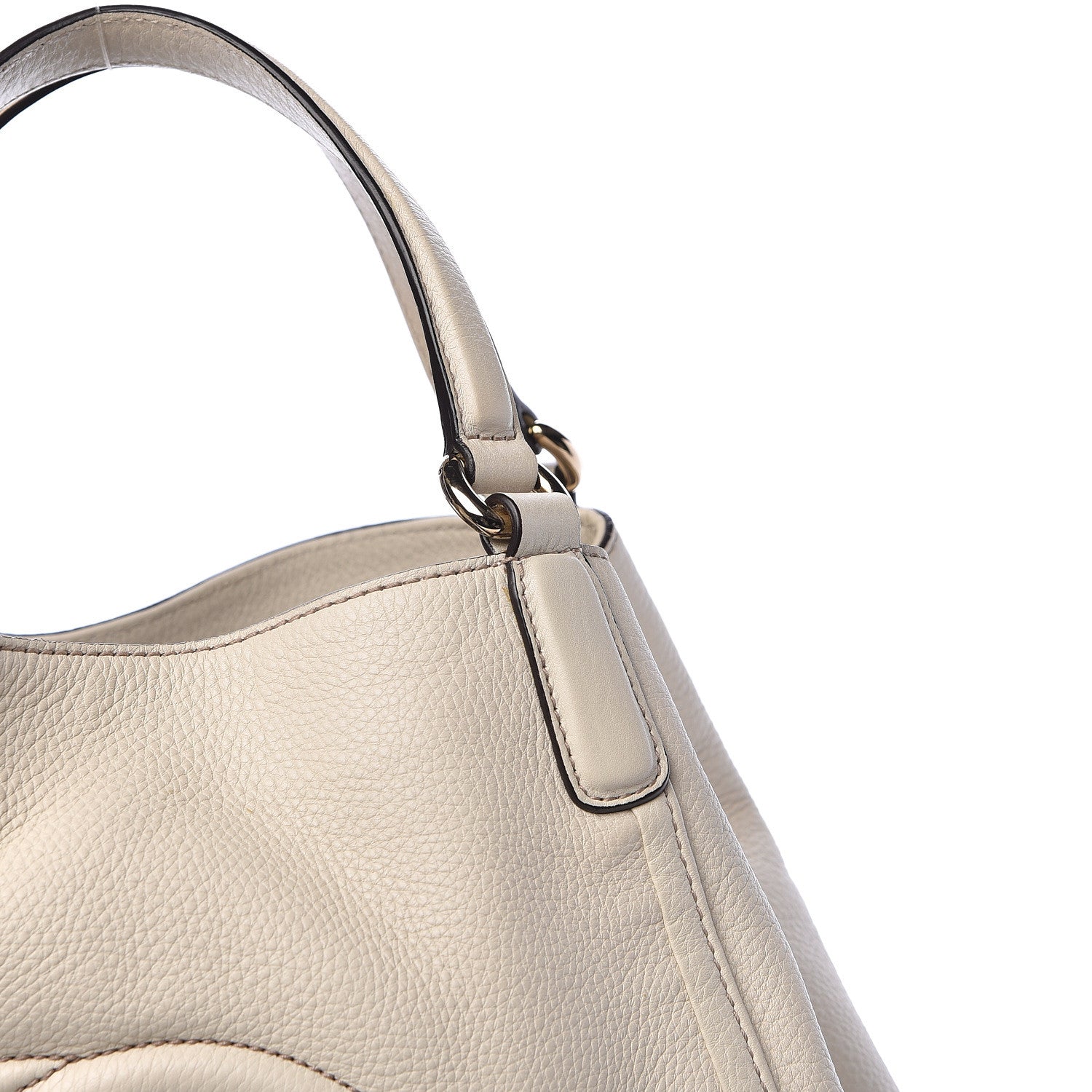 Gucci Pebbled Calfskin Medium Soho Shoulder Bag Off White 15 of 15